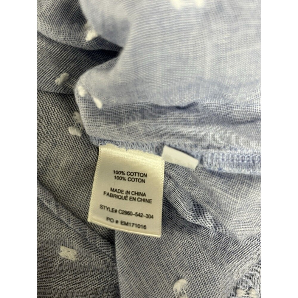 Cloth & stone light blue v-Neck Blouse Short Sleeve Dot Motif Print Top Size XS - Picture 12 of 12